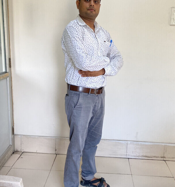 Man posing in casual office attire