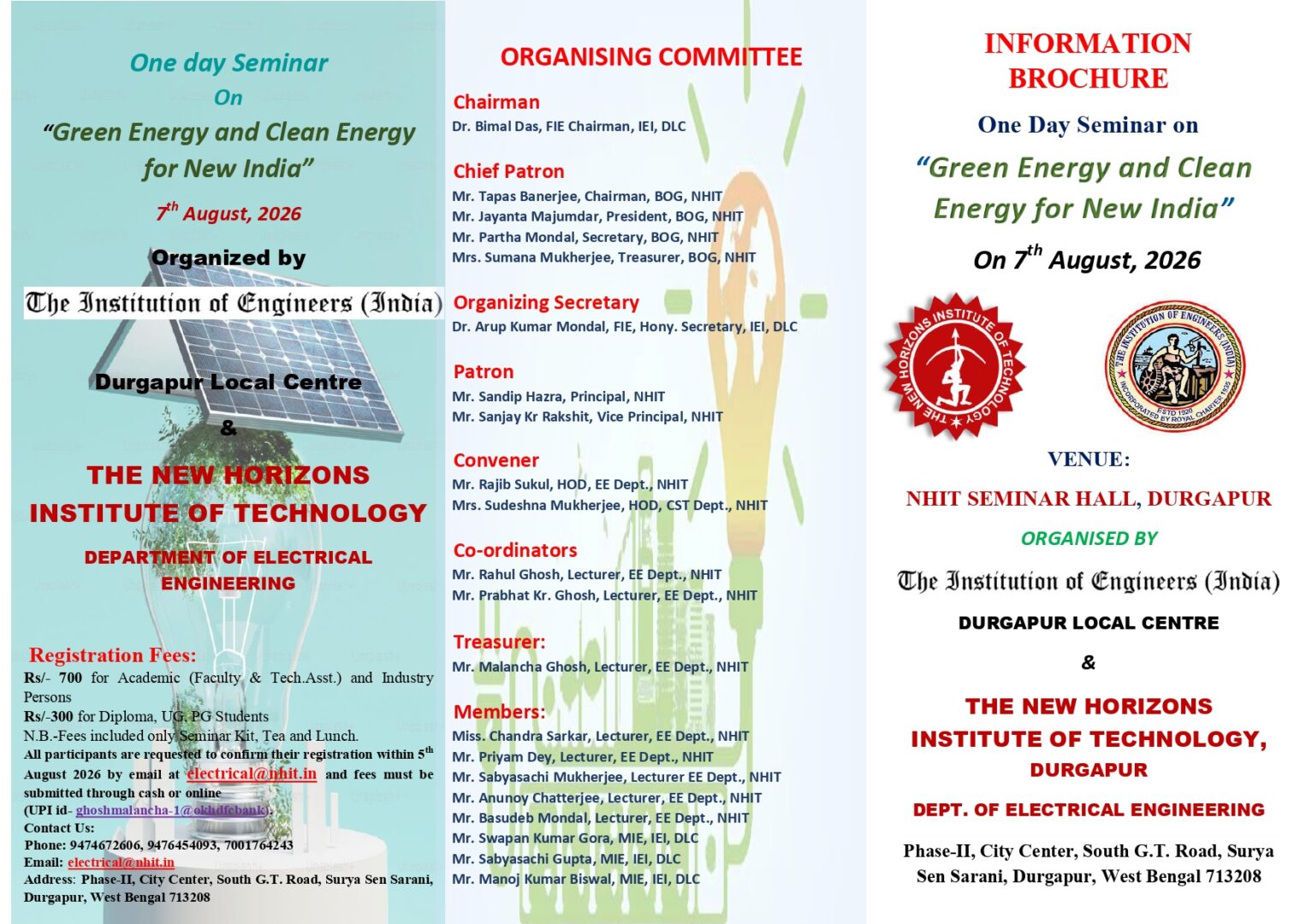 Green Energy seminar brochure, Durgapur 2026